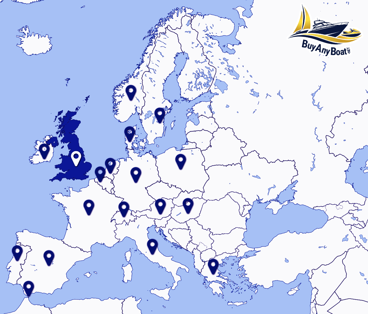 BuyAnyBoat Where We Operate Map